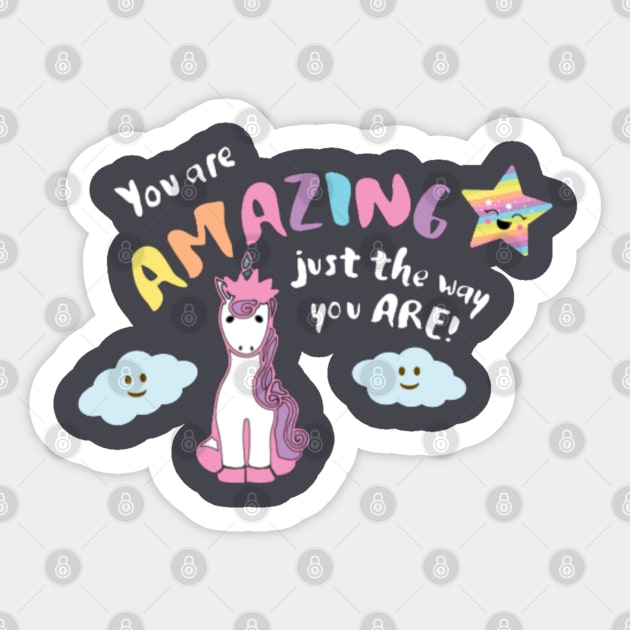 you are amazing just the way you are unicorn Sticker by dexstarpanda